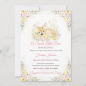 Niedlich-Rosa-Blumendärme Einladung (Vorderseite)