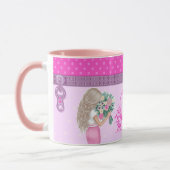 Niedlich rosa Blumendesign elegant mit Monogramm Tasse (Links)