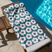 Niedlich rosa Blumenmuster Retro Badehandtuch