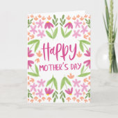 Niedlich rosa Blumenwasser Muttertag geklappt (Vorderseite)