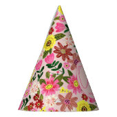 Niedlich rosa Blütenmädchen Geburtstag Partyhütchen (Links)