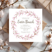 Niedlich rosa Botanischer Osterbrunch Einladung