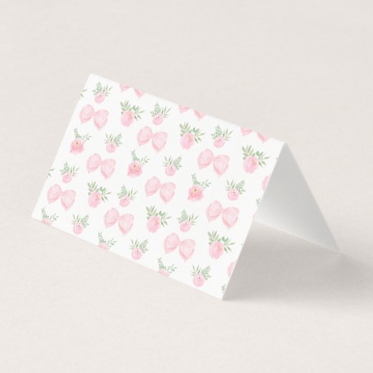 Niedlich rosa Bow Babydusche klappbar Danke Karten (Rückseite)