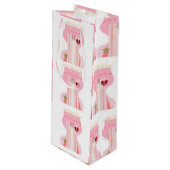 Niedlich rosa Bustier Unterwäsche Weinbeutel Geschenktüte Für Weinflaschen (Vorderseite Schrägansicht)