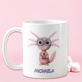 Niedlich rosa Cartoon Axolotl Kaffeetasse