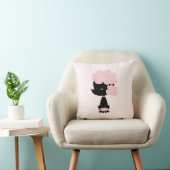 Niedlich rosa Cartoon Französisches Poodle Kissen (Stuhl )