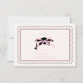 Niedlich rosa Coquette Bow Abschluss RSVP Karte (Vorderseite)
