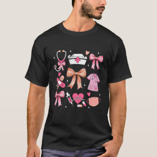 Niedlich rosa Coquette Bow Nursing Life Nursing De T-Shirt