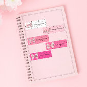 Niedlich rosa Coquette Bows Leopard Print Kids' Etiketten