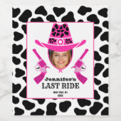Niedlich rosa Cowgirl Custom Foto Weinetikett (Einzelnes Label)