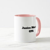 Niedlich rosa CPA - Steuerbuchhalter Personalisier Tasse (VorderseiteRechts)
