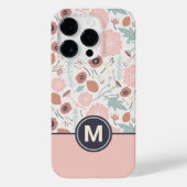 Niedlich rosa Creme Botanische Monogramm Case-Mate iPhone Hülle (Rückseite)