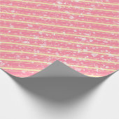 Niedlich rosa Creme Candy Cane Streifen Schnee Geschenkpapier (Ecke)