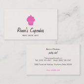 Niedlich rosa Cupcake Einfacher Retro Konditorcrem Visitenkarte (Vorne/Hinten)