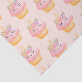 Niedlich rosa Cupcake Einhorn mit Rose Muster Seidenpapier (Ausschnitt)