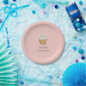 Niedlich rosa Cupcake kundenspezifisch Pappteller (Party)