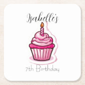 Niedlich rosa Cupcake Paper Untersetzer (Vorderseite)