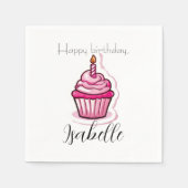Niedlich rosa Cupcake Papier Serviette (Vorderseite)