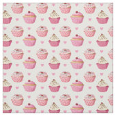 Niedlich rosa Cupcakes Druckstoff Stoff (Muster)