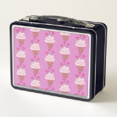 Niedlich rosa Cupcakes Metall Brotdose (Rückseite)
