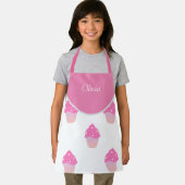 Niedlich rosa Cupcakes Pattern Kid Name Schürze (Insitu)