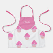 Niedlich rosa Cupcakes Pattern Kid Name Schürze (Vorderseite)