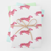Niedlich-rosa-Dackel-Hundemuster Geschenkpapier Set (Beispiel)