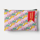 Niedlich rosa Dinosaurier mit Bow Binder Zubehörtasche (Vorderseite)