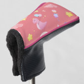 Niedlich-rosa Dinosaurier-Regenbogenballon Muster Golf Headcover (3/4 Vorderseite)