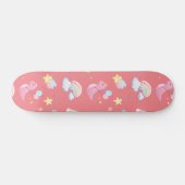 Niedlich-rosa Dinosaurier-Regenbogenballon Muster Skateboard (Horizontal)