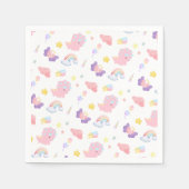 Niedlich rosa Dinosaurier Regenbogenpadel Muster Serviette (Vorderseite)