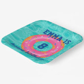 Niedlich rosa Donut Inner Tube Pool Party Geburtst Pappteller (Gewinkelt)