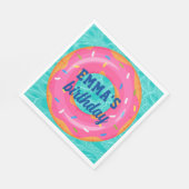 Niedlich rosa Donut Inner Tube Pool Party Geburtst Serviette (Ecke)