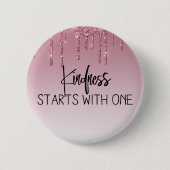 Niedlich rosa Driving Glitzer Inspiration Button (Vorderseite)