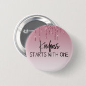 Niedlich rosa Driving Glitzer Inspiration Button (Vorne & Hinten)