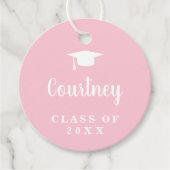 Niedlich rosa Einfache Mortarplatte Moderner Absch Geschenkanhänger (Vorderseite)