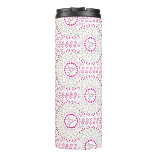 Niedlich rosa einfaches geometrisches Muster Thermosbecher (Rückseite)