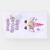 Niedlich rosa Einhorn Geburtstagsbanner Banner (Horizontal)