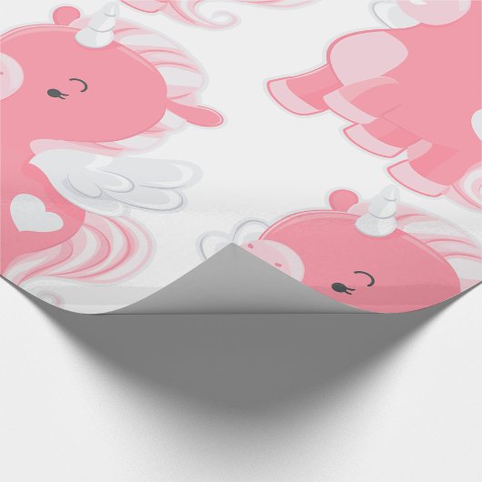 Niedlich rosa Einhorn Geschenkpapier