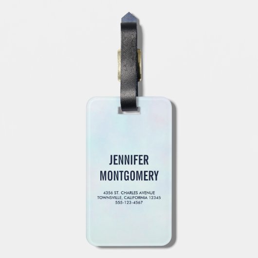 Niedlich rosa Einhorn mit Flügeln Gepäckanhänger (Rückseite vertikal)