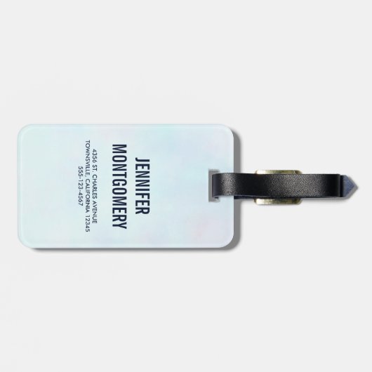 Niedlich rosa Einhorn mit Flügeln Gepäckanhänger (Rückseite horizontal)