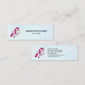 Niedlich rosa Einhorn mit Flügeln Mini Visitenkarte (Vorne/Hinten)