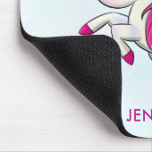 Niedlich rosa Einhorn mit Flügeln Mousepad (Ecke)