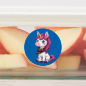 Niedlich rosa Einhorn mit schottischem Kariertem S Etiketten (Befestigt)