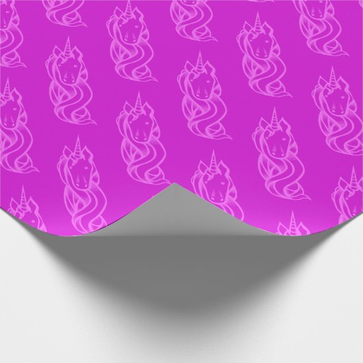 Niedlich rosa Einhorn Muster Magisch Geschenkpapier (Ecke)