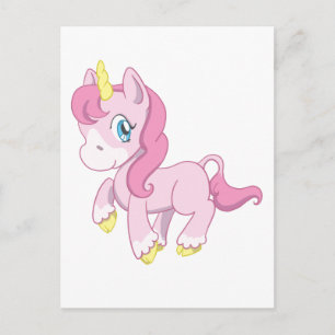 Niedlich rosa Einhorn Postkarte