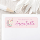 Niedlich-Rosa-Einhorn-Schulbuch-Aufkleber (Insitu)