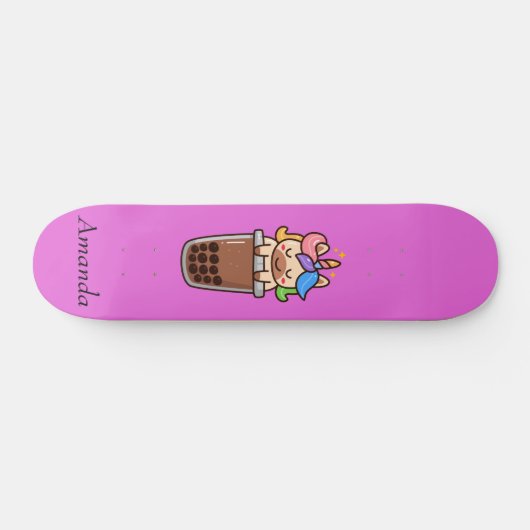 Niedlich-rosa Einhorn Skateboard (Horizontal)