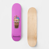 Niedlich-rosa Einhorn Skateboard (Vorderseite)