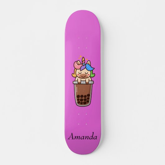 Niedlich-rosa Einhorn Skateboard (Vorne)